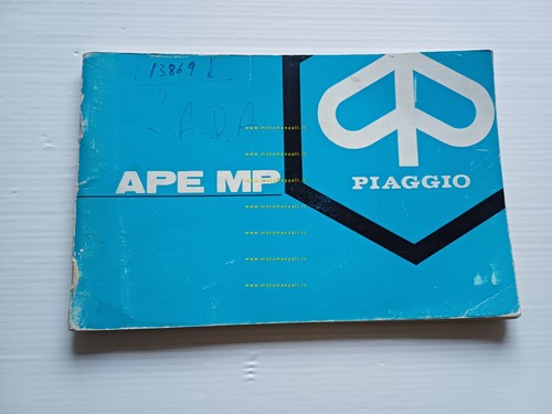 Piaggio Ape MP 1977 manuale uso manutenzione libretto istruzioni originale
