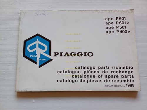Piaggio Ape P 601 - P 601 V- P 501 …