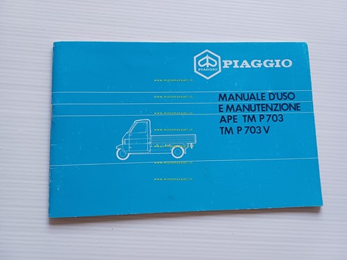 Piaggio Ape TM P 703 1984 manuale uso manutenzione libretto …
