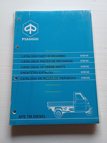 Piaggio Ape TM P703 - P703V Diesel ATD1T 1997 catalogo …