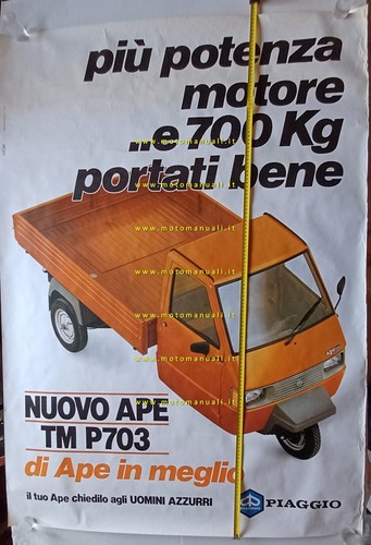 Piaggio Ape TM P703 1984 manifesto poster concessionario originale