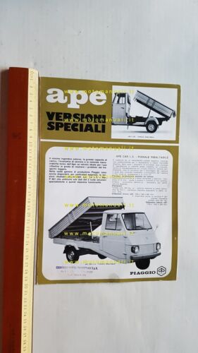 Piaggio ApeCar - P 601 versioni speciali depliant originale italiano