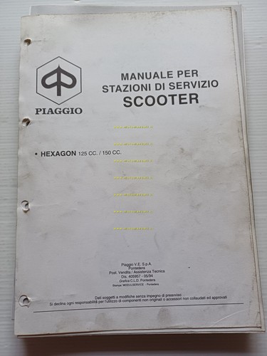 Piaggio Hexagon 125 150 1994 manuale officina originale
