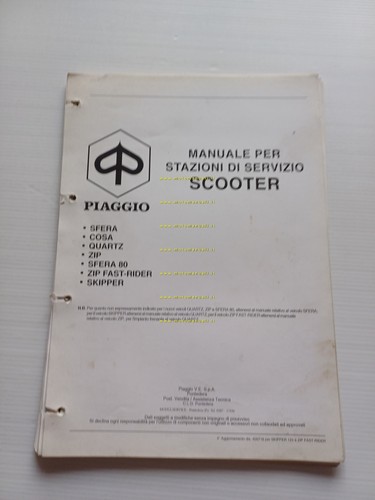 Piaggio Skipper 125 - ZIP Fast Rider VARIANTI manuale officina …
