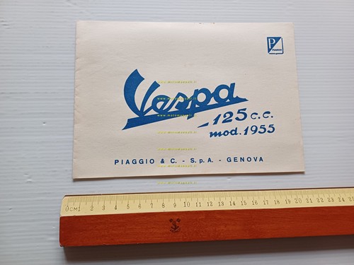 Piaggio Vespa 125 1955 depliant originale italiano
