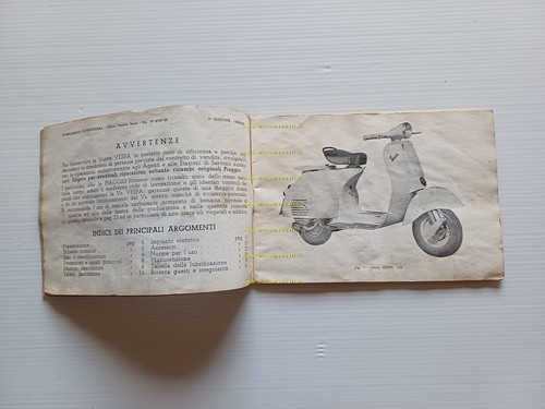 Piaggio Vespa 125 2% manuale uso manutenzione libretto originale