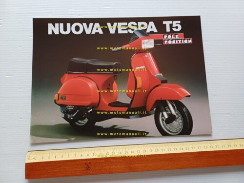 Piaggio Vespa 125 T5 Pole Position 1985 depliant originale italiano