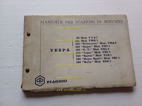 Piaggio Vespa 180-150-125-50 1968 manuale officina originale workshop manual