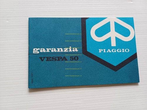 Piaggio Vespa 50 tutti modelli libretto garanzia nuovo anni 70 …