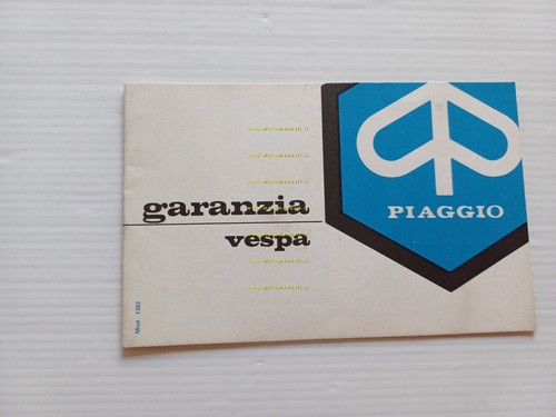Piaggio Vespa tutti modelli libretto garanzia nuovo anni 70 originale