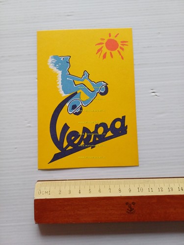 Piaggio Vespa Vespizzatevi cartolina pubblicitaria originale anni 50