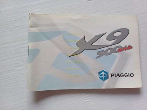 Piaggio X9 500 ie 4V 2001 manuale uso manutenzione libretto …