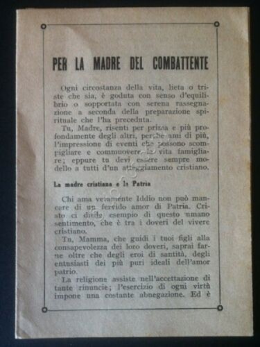 Pieghevole - Preghiera - Per la madre del combattente - …