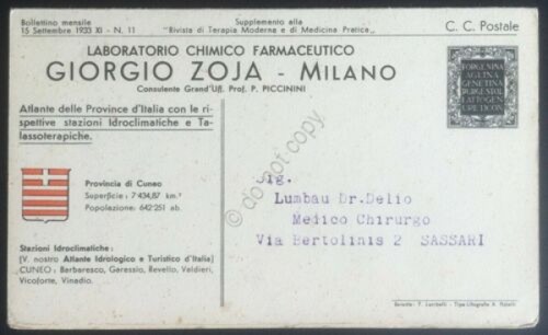 Pieghevole pubblicitario - Laboratorio Zoja - cartina provincia Cuneo - …