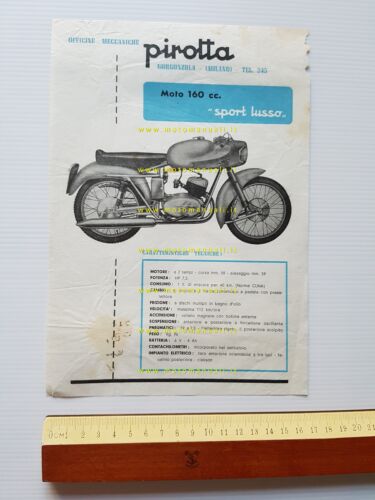 Pirotta 160 Sport Lusso 1954 depliant originale italiano