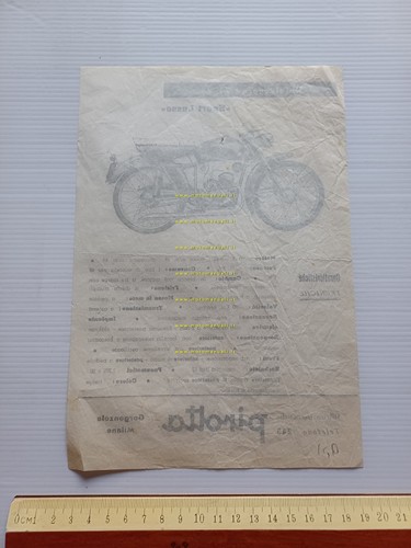 Pirotta 75 Sport Lusso anni 50 depliant originale