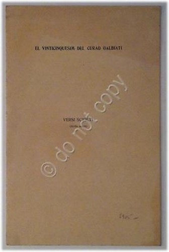Poesia Dialettale Milanese - El Viticinquesim del Curad Galbiati - …