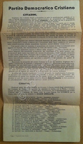 Politica - Comune di Tempio - Volantino della Democrazia Cristiana …