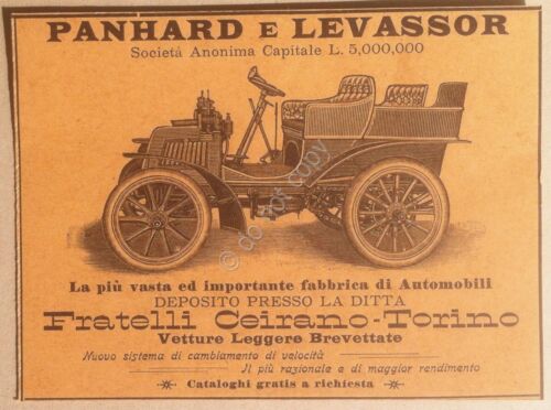 Pubblicit - Panhard e Levassor - Auto d'Epoca - primi …