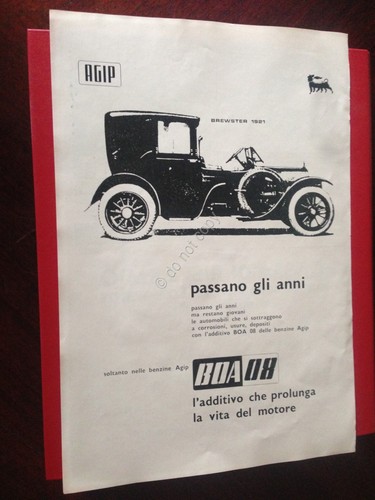 Pubblicità Advertising Agip Brewster 1921 rifilatura da rivista anni '50