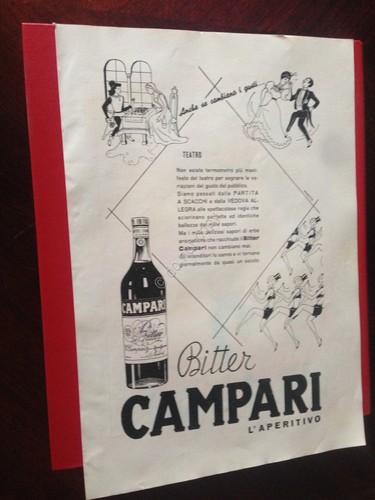 Pubblicità Advertising Campari Bitter rifilatura da rivista anni '50