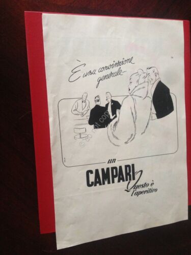 Pubblicit Advertising Campari rifilatura da rivista anni '50