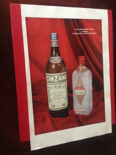 Pubblicit Advertising Cinzano Dry Gilbey's Gin rifilatura da rivista anni …