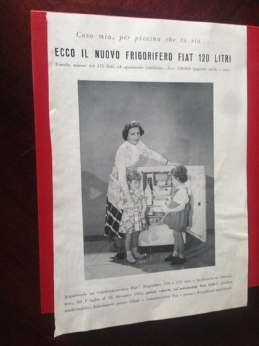 Pubblicità Advertising Fiat Frigorifero 120 litri rifilatura da rivista anni …
