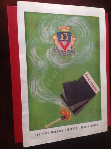 Pubblicità Advertising Lanificio Bertotto Veglio Mosso rifilatura rivista '50