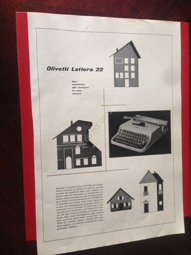 Pubblicità Advertising Olivetti Lettera 22 rifilatura da rivista anni '50