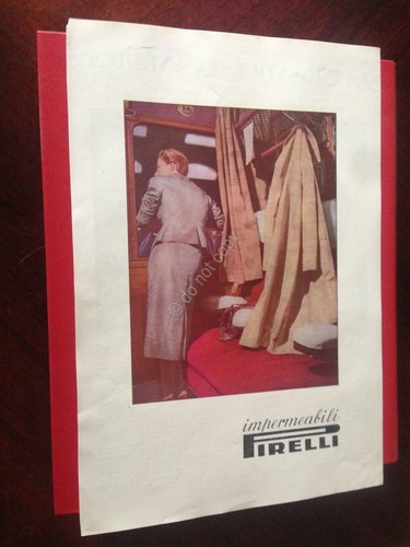 Pubblicità Advertising Pirelli Impermeabili rifilatura da rivista anni '50