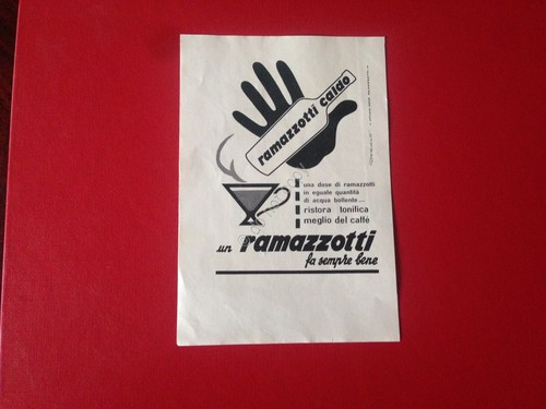 Pubblicità Advertising Ramazzotti caldo rifilatura da rivista anni '50