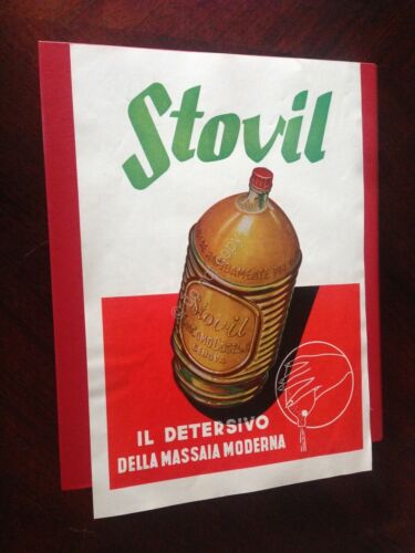 Pubblicit Advertising Stovil detersivo piatti rifilatura da rivista anni '50