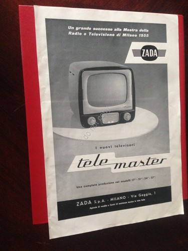 Pubblicità Advertising Telemaster televisione rifilatura da rivista anni '50