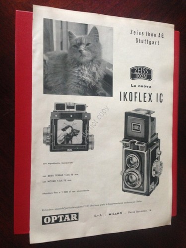 Pubblicità Advertising Zeiss Ikoflex IC fotografi rifilatura da rivista anni …