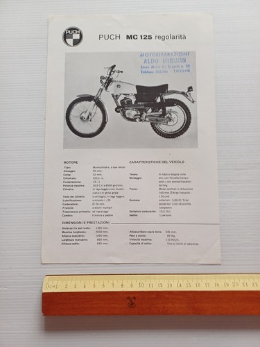 PUCH MC 125 Regolarità 1971 depliant Italiano originale