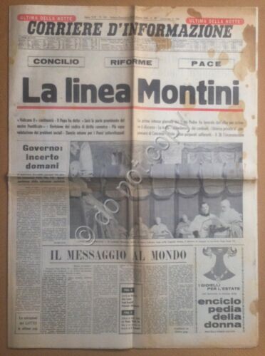 Quotidiano - Corriere d'Informazione - 22/23 giugno 1963 - Papa …