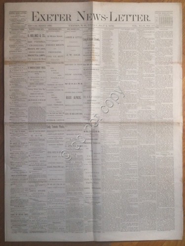 Quotidiano - Exeter New Letter - 4 luglio 1873 - …