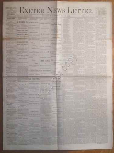 Quotidiano - Exeter New Letter - 4 luglio 1873 - …