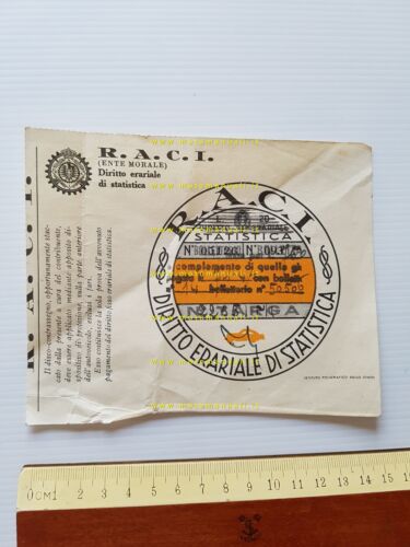R.A.C.I. bollo auto 1947 originale