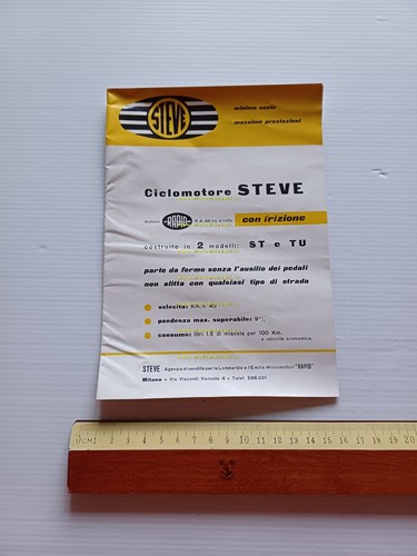 Rapid Steve R.A. 48 micromotore anni 50 depliant italiano originale
