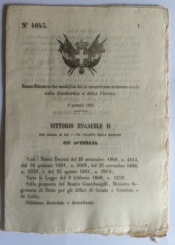 Regio Decreto 4843 Circoscrizione subeconomale Lombardia e Venezia