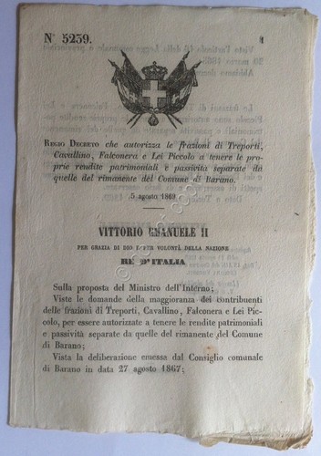 Regio Decreto 5239 Treporti Cavallino Falconera Lei Piccolo separato da …