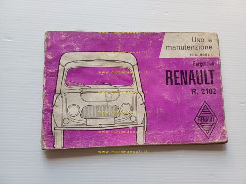 Renault 4 Furgoncino R 2102 1962 manuale uso manutenzione originale …