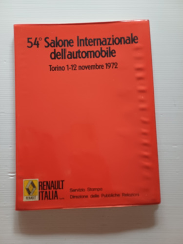 Renault modelli 1973 Salone Torino 1972 cartella stampa italiano originale