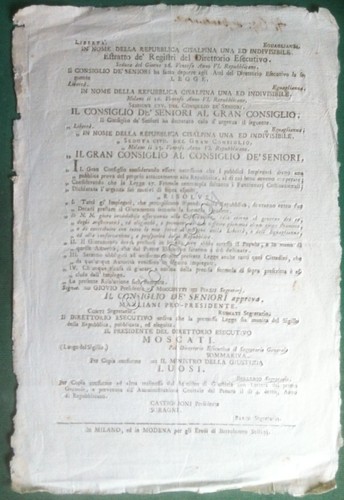 Repubblica Cisalpina - Milano 1797 - Giuramento dei Dipendenti Pubblici