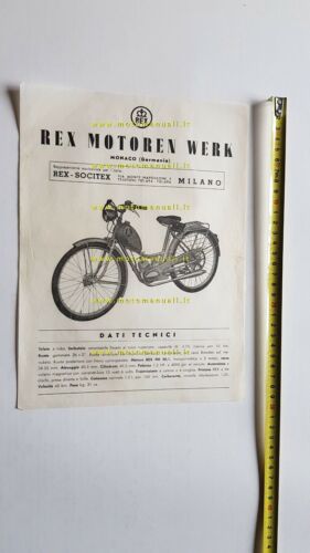 REX Motoren Werk FM 50 1955 circa depliant originale moto …