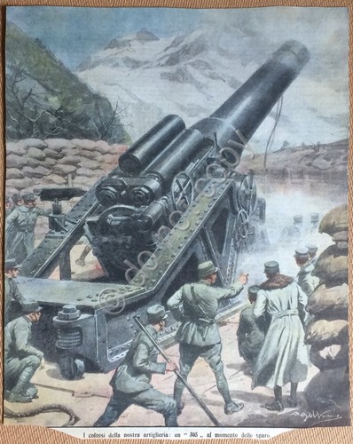 Rifilatura Domenica del Corriere - Beltrame - Artiglieria Cannone 305 …