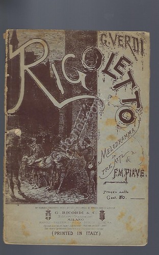 Rigoletto G. Verdi Opera Lirica Libretto Ed Ricordi copertina illustrata …