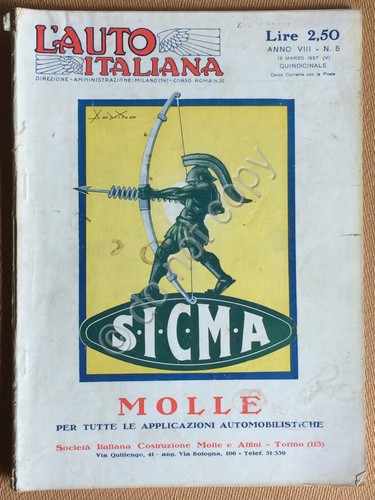 Rivista - L'Auto Italiana - Anno VIII N. 5 1927 …
